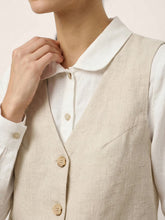 Load image into Gallery viewer, 100% Linen V-Neck Buttoned Closure Vest DELIA