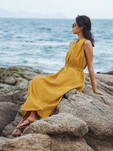 Load image into Gallery viewer, 100% Linen V-Neck Halter Maxi Dress BETH