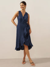 Load image into Gallery viewer, 100% Linen V-Neck One-Piece Ruffle Hem Maxi Dress MAYA