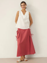 Load image into Gallery viewer, 100% Linen V-Neck Sleeveless Tank Top NICOLE