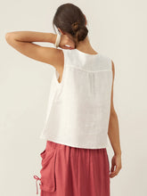 Load image into Gallery viewer, 100% Linen V-Neck Sleeveless Tank Top NICOLE