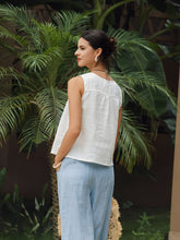 Load image into Gallery viewer, 100% Linen V-Neck Sleeveless Tank Top NICOLE