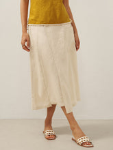 Load image into Gallery viewer, 100% Linen Elastic Waist Angled Wrap Skirt FRESSA