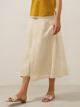 Load image into Gallery viewer, 100% Linen Elastic Waist Angled Wrap Skirt FRESSA