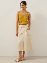 Load image into Gallery viewer, 100% Linen Elastic Waist Angled Wrap Skirt FRESSA