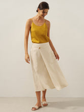 Load image into Gallery viewer, 100% Linen Elastic Waist Angled Wrap Skirt FRESSA
