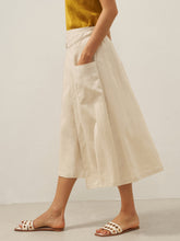Load image into Gallery viewer, 100% Linen Elastic Waist Angled Wrap Skirt FRESSA