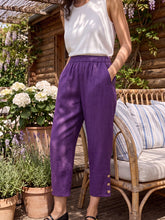 Load image into Gallery viewer, 100% Linen Artisan Button Tapered Pants KATHERINE