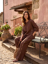 Load image into Gallery viewer, 100% Linen Buttoned Slit-Hem Pants KATYA