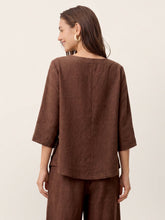 Load image into Gallery viewer, 100% Linen Asymmetric-Hem Button-Trim Top NYLA
