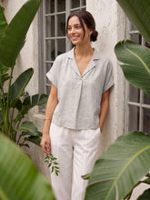 Load image into Gallery viewer, 100% Linen Blazer-Inspired Pullover Top DINA
