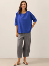 Load image into Gallery viewer, 100% Linen Boatneck 3/4 Length Sleeve Top AURORA