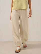 Load image into Gallery viewer, 100% Linen Broad Elastic Waistband Pants TALIA