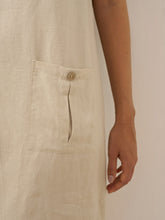 Load image into Gallery viewer, 100% Linen Button Front V-Neck Midi Dress NOA