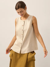Load image into Gallery viewer, 100% Linen Buttons Down Tank Top ERIN