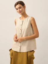 Load image into Gallery viewer, 100% Linen Buttons Down Tank Top ERIN