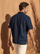 Load image into Gallery viewer, 100% Linen Camp-Collar Elbow-Sleeve Shirt HENRY