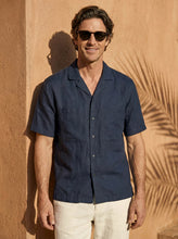 Load image into Gallery viewer, 100% Linen Camp-Collar Elbow-Sleeve Shirt HENRY