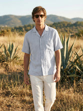 Load image into Gallery viewer, 100% Linen Camp-Collar Elbow-Sleeve Shirt HENRY