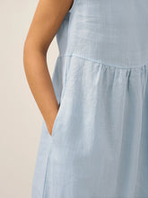 Load image into Gallery viewer, Linen Striped Cap Sleeve Washed Maxi Dress JOAN