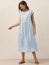 Load image into Gallery viewer, 100% Linen Cap Sleeve Washed Maxi Dress JOAN