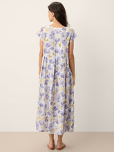 Load image into Gallery viewer, 100% Linen Carnation Print Scalloped Waist Maxi Dress HARRIET