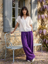 Load image into Gallery viewer, 100% Linen Double Ruffle Soft Collar Top VERONICA