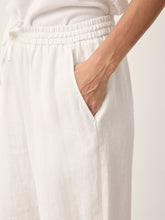 Load image into Gallery viewer, 100% Linen Convertible Drawstring Hem Elasticated Waist Wide-Leg Pants YSELINE