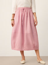 Load image into Gallery viewer, 100% Linen Drawstring Lantern Maxi Skirt with Pockets ROXANNE