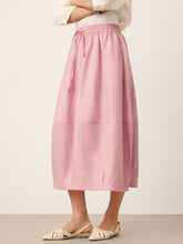 Load image into Gallery viewer, 100% Linen Drawstring Lantern Maxi Skirt with Pockets ROXANNE