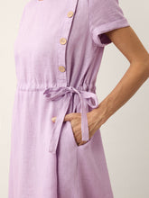 Load image into Gallery viewer, 100% Linen Drawstring Waist Button Detail Maxi Dress SENNA