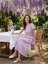 Load image into Gallery viewer, 100% Linen Drawstring Waist Button Detail Maxi Dress SENNA