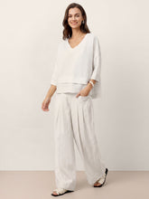 Load image into Gallery viewer, 100% Linen Sculpted Pleat Elasticated Back Relaxed Pants VERIDIANA