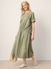 Load image into Gallery viewer, 100% Linen Drop Shoulder Split-Back Double Shirred Hem Top LINDSEY