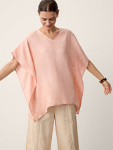 Load image into Gallery viewer, 100% Linen Flutter-Sleeve V-Neck Top MARA