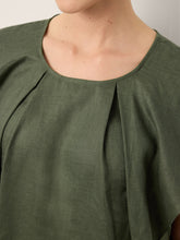 Load image into Gallery viewer, 100% Linen Flutter Sleeve Sculpted Pleat Top DRUSILLA