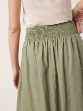 Load image into Gallery viewer, 100% Linen Gathered Waist Bubble Hem A-Line Skirt LEONA