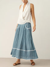 Load image into Gallery viewer, 100% Linen Lace-Up Pocket Skirt FENLA