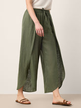 Load image into Gallery viewer, 100% Linen Layered Slit Wide-Leg Drawstring Pants PEREGRINE