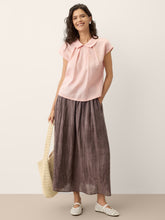 Load image into Gallery viewer, 100% Linen Peter-Pan Collar Pintuck Top MIRIAM