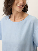 Load image into Gallery viewer, 100% Linen Pinstripe Paneled Short-Sleeved Dress MORGAN