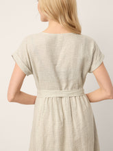 Load image into Gallery viewer, 100% Linen Plaid Detachable Tie-Belt Button-Front Maxi Dress LARISSA