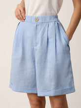 Load image into Gallery viewer, 100% Linen Pleated Cuffed Shorts IRISSA