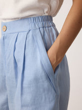 Load image into Gallery viewer, 100% Linen Pleated Cuffed Shorts IRISSA