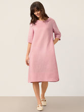 Load image into Gallery viewer, 100% Linen Sculpted Bateau Tie-Back Midi Dress SABRINA