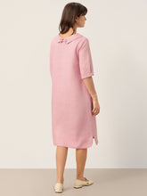 Load image into Gallery viewer, 100% Linen Sculpted Bateau Tie-Back Midi Dress SABRINA