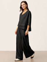 Load image into Gallery viewer, 100% Linen Sculpted Pleat Elasticated Back Relaxed Pants VERIDIANA