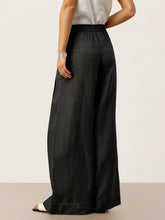 Load image into Gallery viewer, 100% Linen Sculpted Pleat Elasticated Back Relaxed Pants VERIDIANA