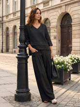 Load image into Gallery viewer, 100% Linen Sculpted Pleat Elasticated Back Relaxed Pants VERIDIANA