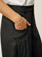 Load image into Gallery viewer, 100% Linen Sculpted Pleat Elasticated Back Relaxed Pants VERIDIANA